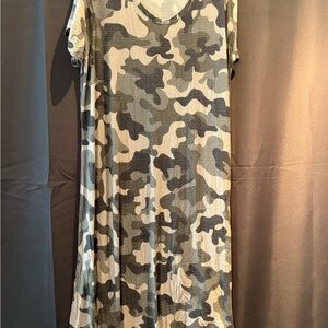 Stylish Camouflage Print Maxi Dress